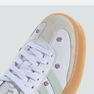 NWTJapan exclusive Adidas Sambae White with Mint Green and Floral beaded Accents